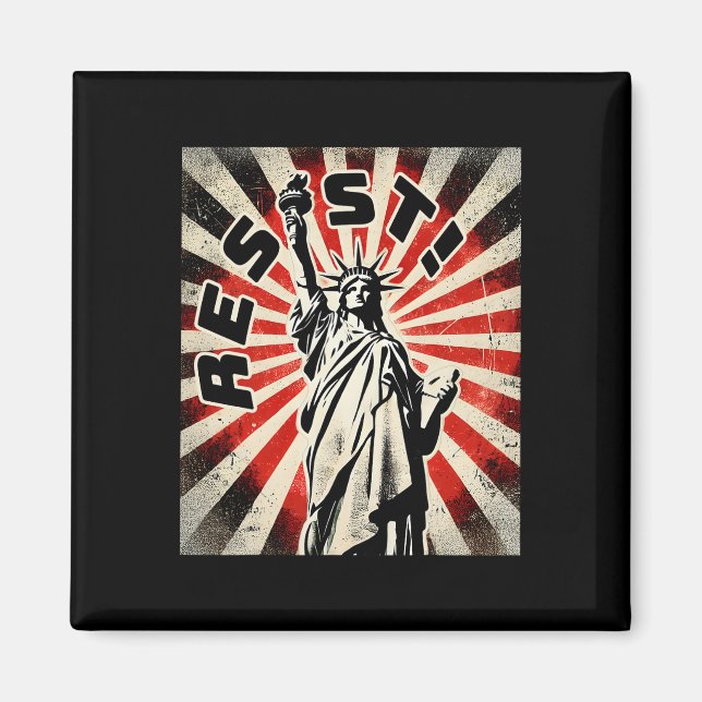 T-Shirt-Statue der Freiheit Resist Aktivismus befr Magnet (Vorne)