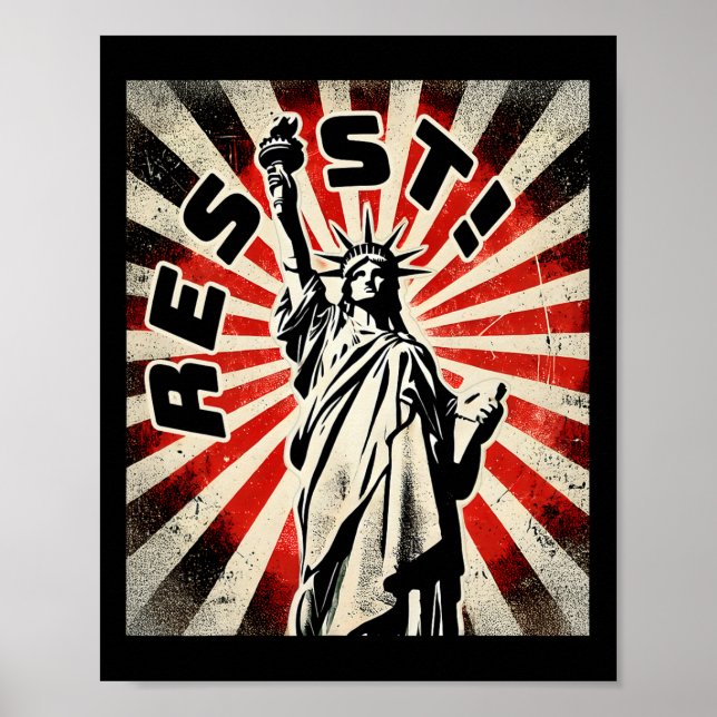 T-Shirt-Statue der Freiheit Resist Aktivismus befr Poster (Vorne)