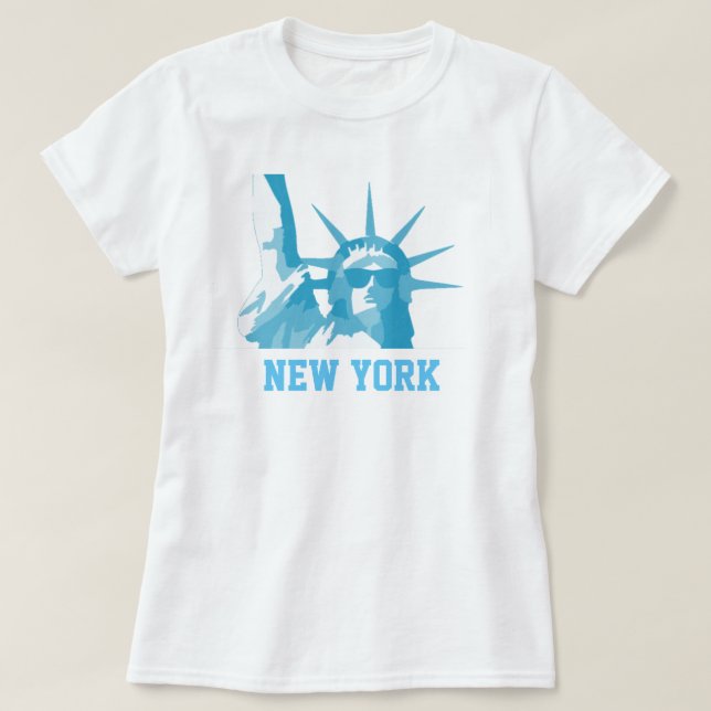 T-shirt Statue des lunettes de soleil de port de liberté (Design devant)