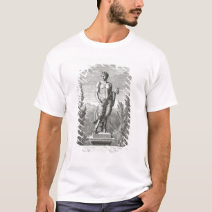 T-shirt Statue d'un satyre tenant un groupe de raisins,