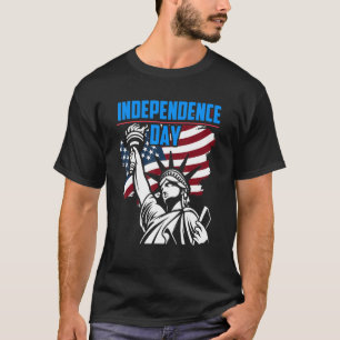 T-shirt Statue Liberty Independence Day America Drapeau 17