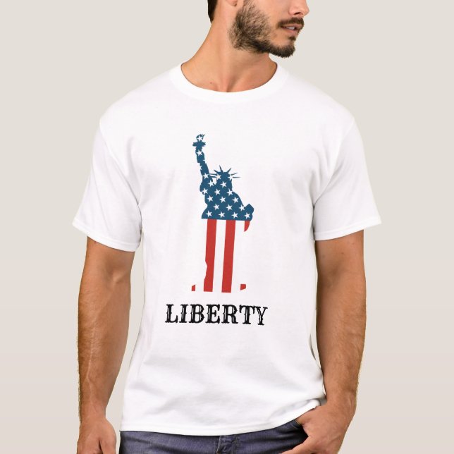 T-shirt Statue patriotique américaine de la Liberté étoile (Devant)