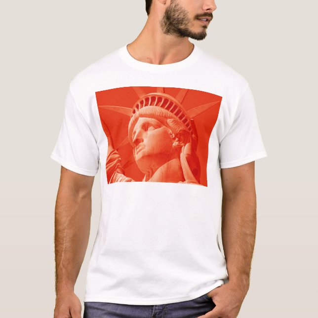 T-shirt Statue rouge de la Liberté (Devant)