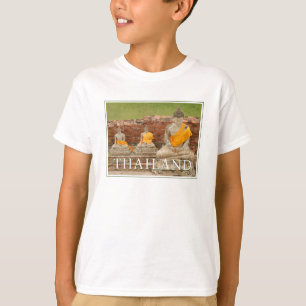 T-shirt Statues de Bouddhas assis Ayutthaya, Thaïlande
