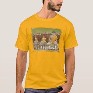 T-shirt Statues de Bouddhas assis   Ayutthaya, Thaïlande