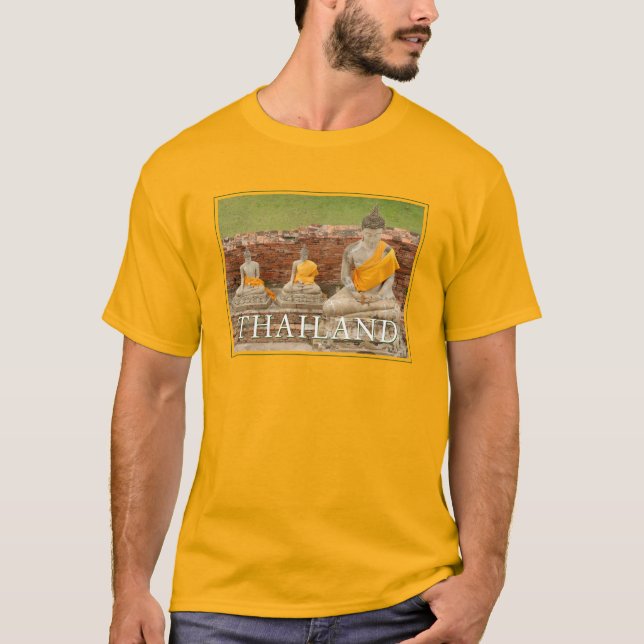 T-shirt Statues des Bouddhas assis | Ayutthaya, Thaïlande (Devant)