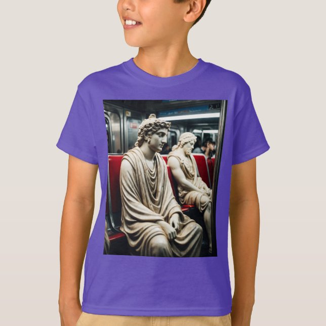 T-shirt Statues en transit : Un voyage dans le temps (Devant)