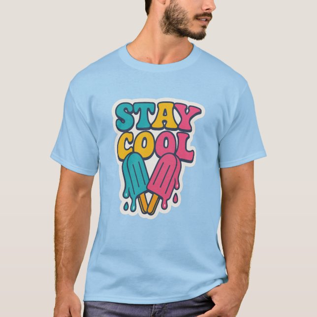 T-shirt Stay Cool – Retro Summer Popsicle (Devant)