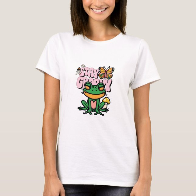 T-shirt Stay Groovy Frog (Devant)