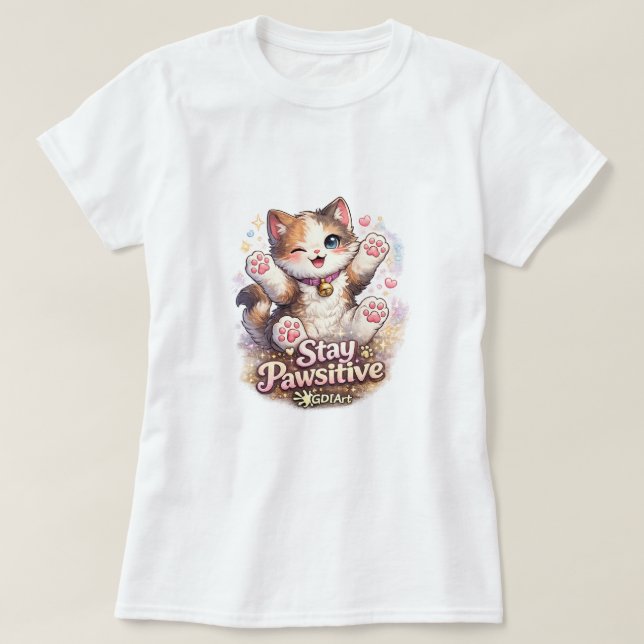 T-shirt Stay Pawsitive  (Design devant)