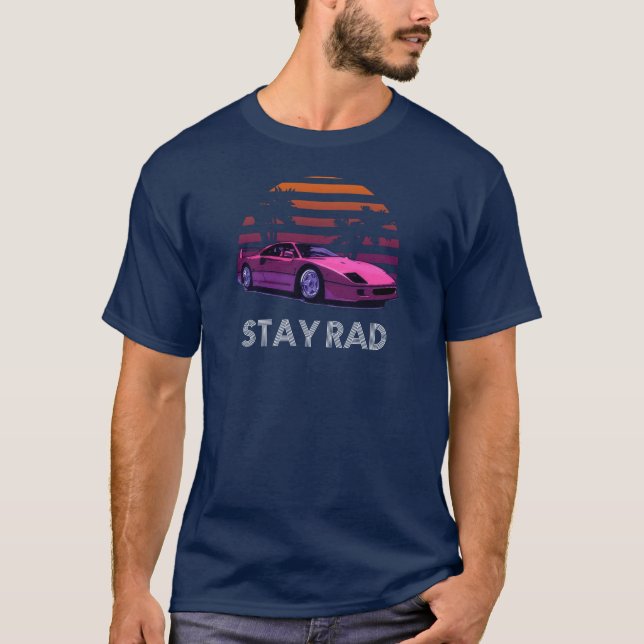 T-shirt « Stay Rad » 80 ' s Retrowave (Devant)