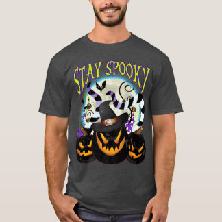 T-shirt Stay Spooky Black Halloween Pumpkin Moon