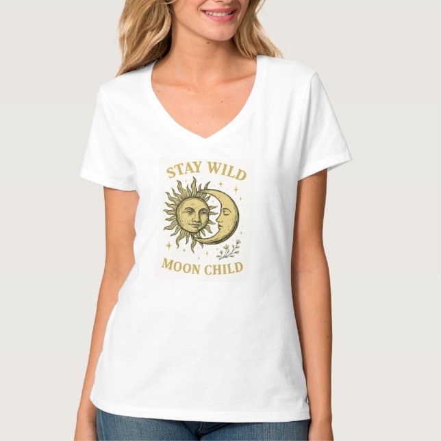T-shirt Stay Wild Moon Child Art (Devant)