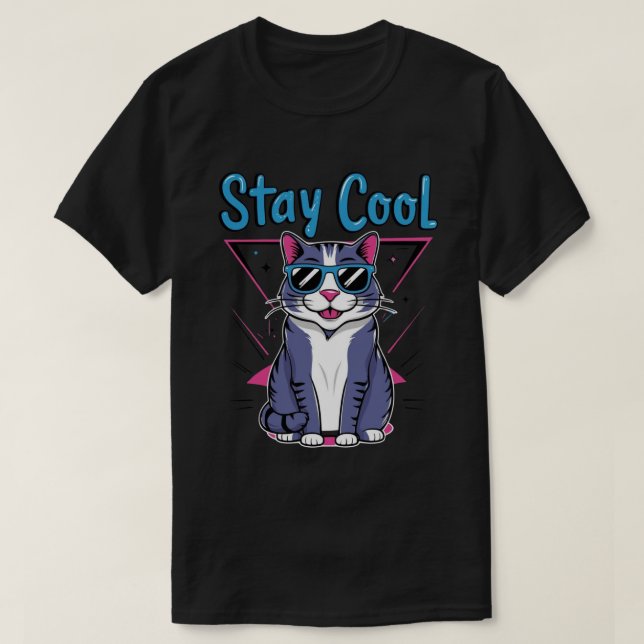 T-shirt StayCoolCatTshirtDesign-CoolCatTeeGraphicforCasual (Design devant)
