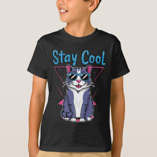 T-shirt StayCoolCatTshirtDesign-CoolCatTeeGraphicforCasual