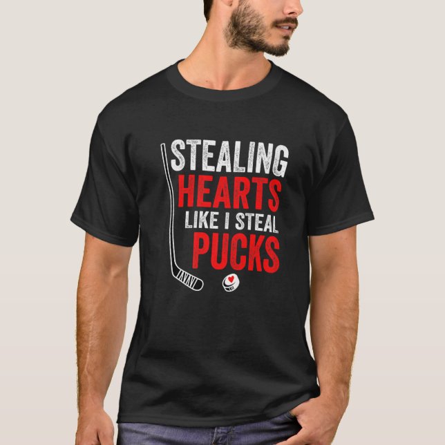 T-shirt Stealing Heart Like I Steal Pucks Valentines Day H (Devant)