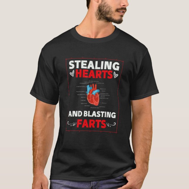 T-shirt Stealing Hearts & Blasting Farts Funny Heart Valen (Devant)