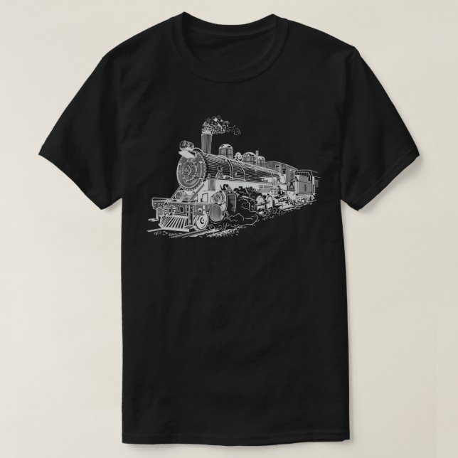 T-shirt Steam Locomotive Retro Railroad Mode 2 (Design devant)