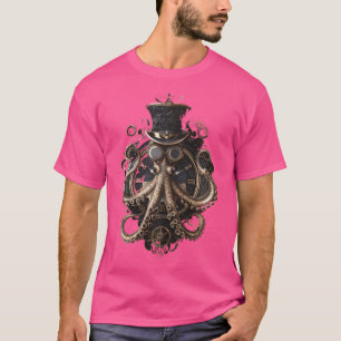 T-shirt Steam Punk Art Octopus Steampunk