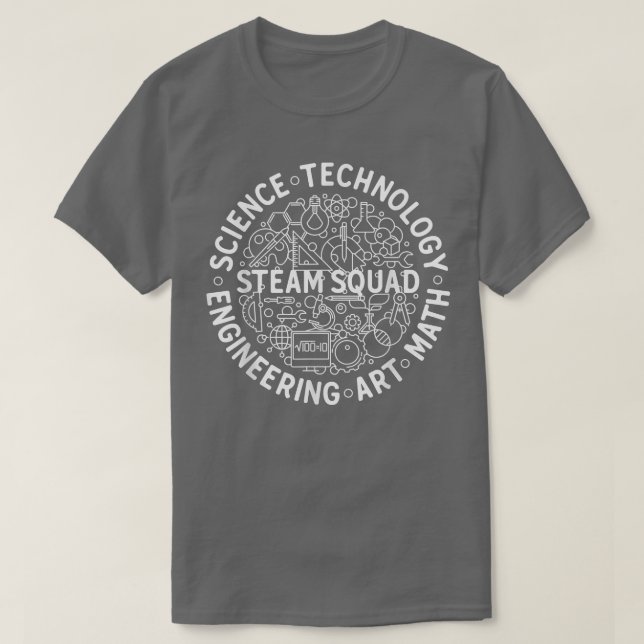 T-shirt STEAM Squad Science, Tech, Engineering, Art et Ma (Design devant)