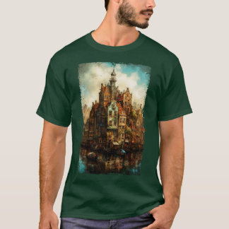T-shirt Steampunk Amsterdam Skyline 1