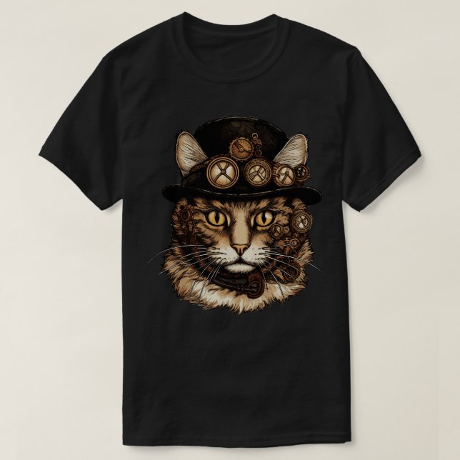 T-shirt Steampunk Chat 1 (Design devant)