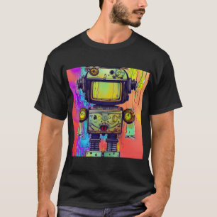 T-shirt Steampunk coloré adorable robot mignon