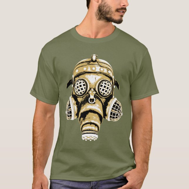 T-shirt Steampunk/graphique couleur du masque gaz de (Devant)