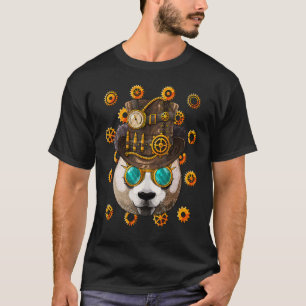 T-shirt Steampunk Panda Vapeur Victorienne Médiévale Alime
