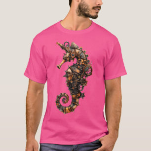 T-shirt Steampunk Seahorse Art mécanique unique Imprimer V