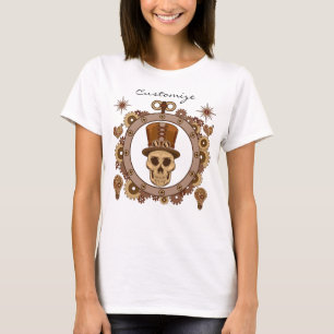 T-shirt Steampunk Thème Top Hat Skull Thunder_Cove