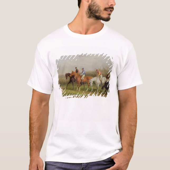 T-shirt Steeplechasing : Au début (huile sur la toile) (Devant)