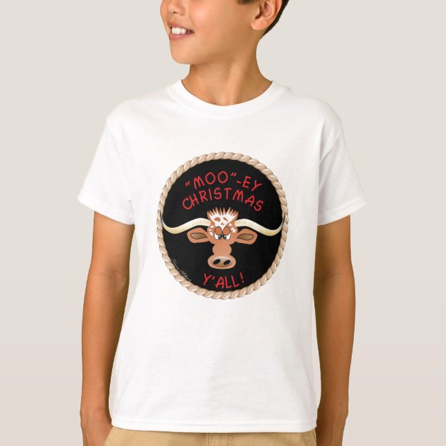 T-SHIRT STEER VOUS SOUHAITE UNE "MOO"~EY NOËL VOUS TOUS ! (Devant)