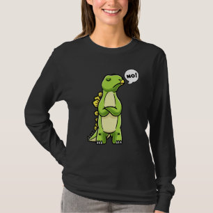 T-shirt Stégosaure têtu de dinosaure disant non aux filles