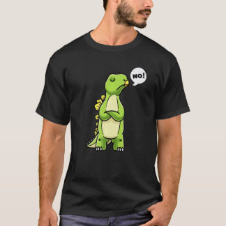 T-shirt Stégosaure têtu de dinosaure disant non aux filles