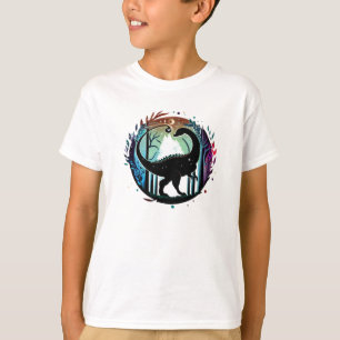 T-shirt Stegosaurus Dinosaur Forêt Silhouette Design