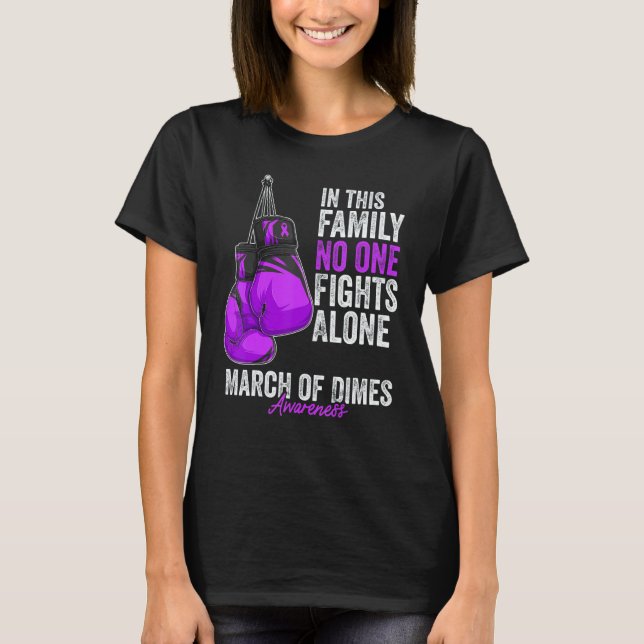 T-shirt Stem Cell Research Awareness Month Gloves Purple R (Devant)