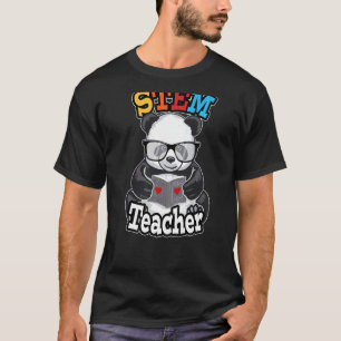 T-shirt Stem Enseignant École Cute Steam Panda