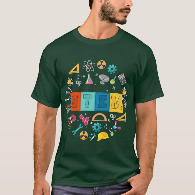 T-shirt Stem Scienceechnology Engineering Matheacher Back  (Devant)
