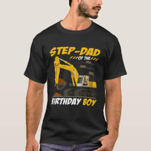 T-shirt Step-Papa De L'Anniversaire Boy Construction Anniv