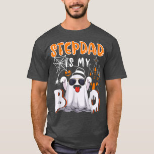 T-shirt Stepdad Est Mon Boo Halloween Boom Ghost Lunettes