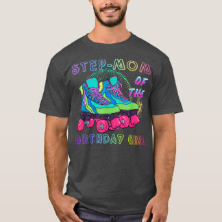 T-shirt StepMaman de l'anniversaire fille Rolling Patinage