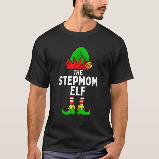 T-shirt Stepmaman Elf Matching Famille Noël Femmes (Devant)