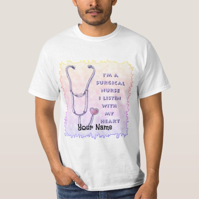 T-shirt Stethoscope Coeur Infirmière chirurgicale (Devant)