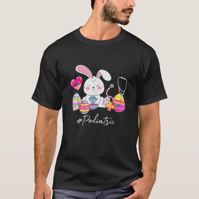 T-shirt Stethoscope Cute Bunny Infirmière pédiatrique Pâqu (Devant)