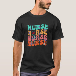 T-shirt Stéthoscope Groovy Mignon Vie d'Infirmière Soins I