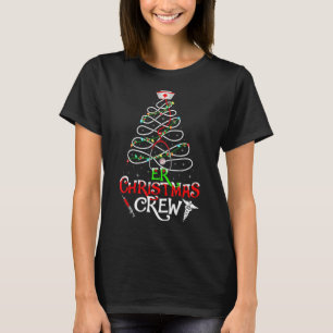 T-shirt Stethoscope Infirmière Er Noël Équipage Lumières N