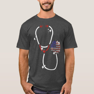 T-shirt Stéthoscope patriotique Sunflower Scrub Life Nurse