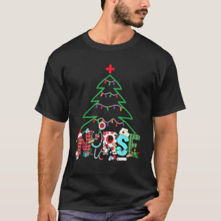 T-shirt Stéthoscope Sapin de Noël Infirmière Noël Blouse d
