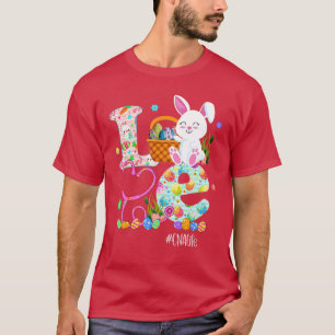 T-shirt Stethoscope Scrub CNA Nurse Life Pâques jour migno